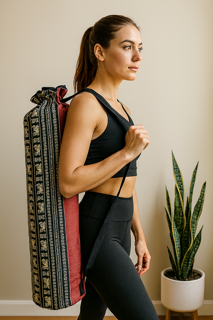 Thai Boho Yoga Mat Carry Bag RedEle