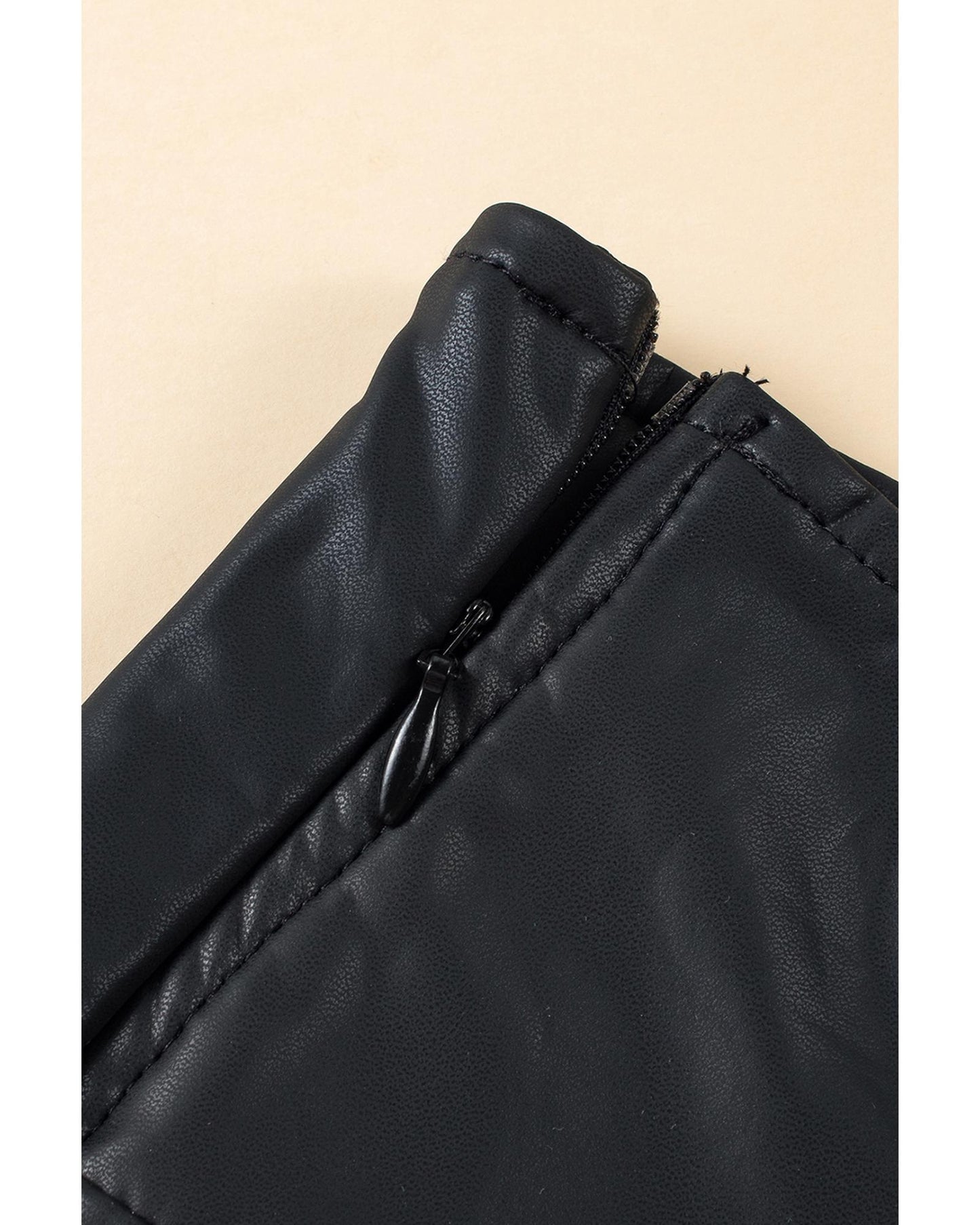 Black Faux Leather Skinny Leggings - XL