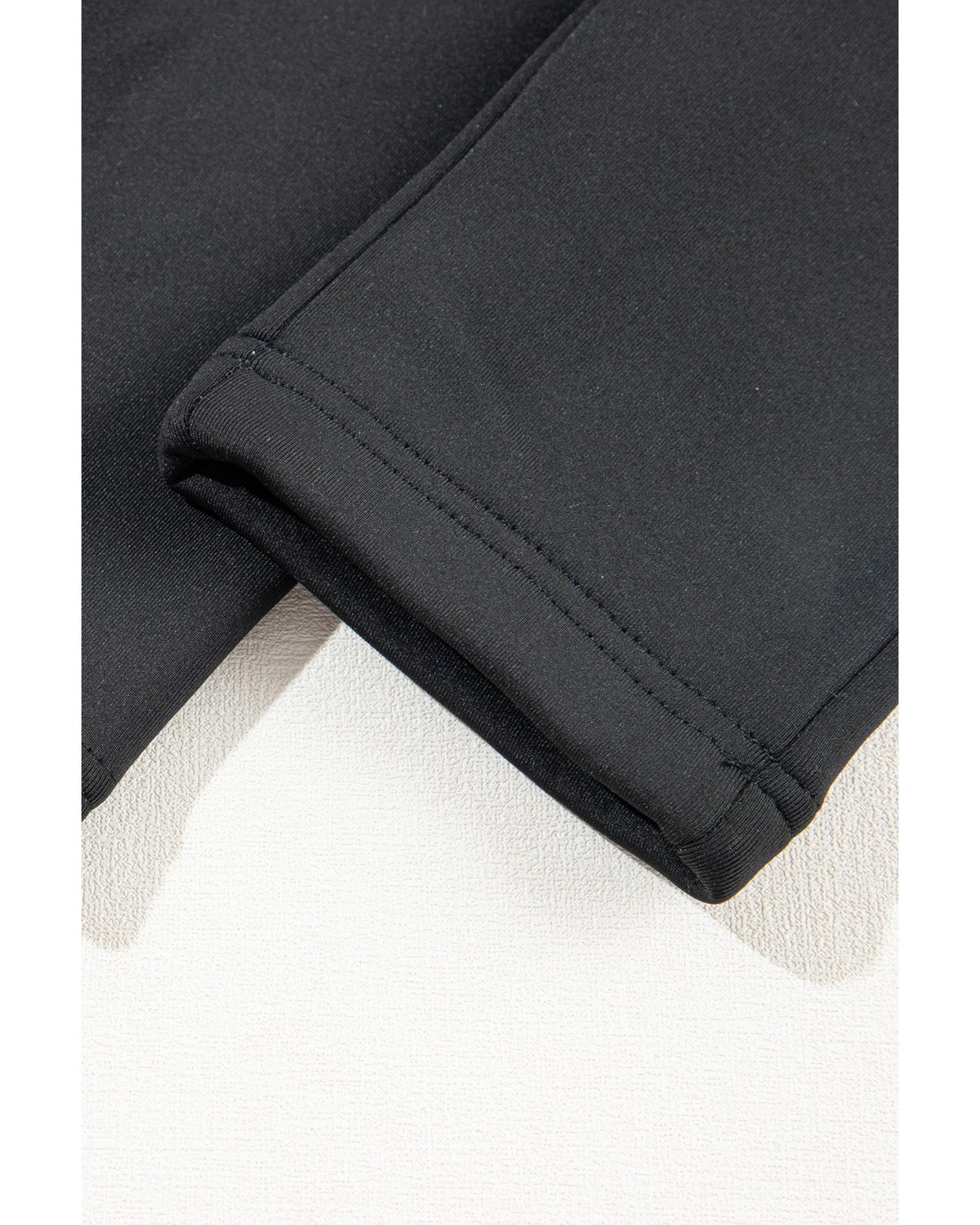 Black Fleece Lining Winter High Waist Leggings - L