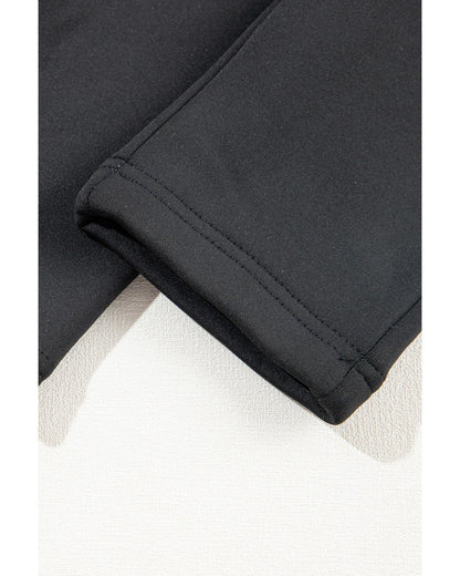 Black Fleece Lining Winter High Waist Leggings - XL