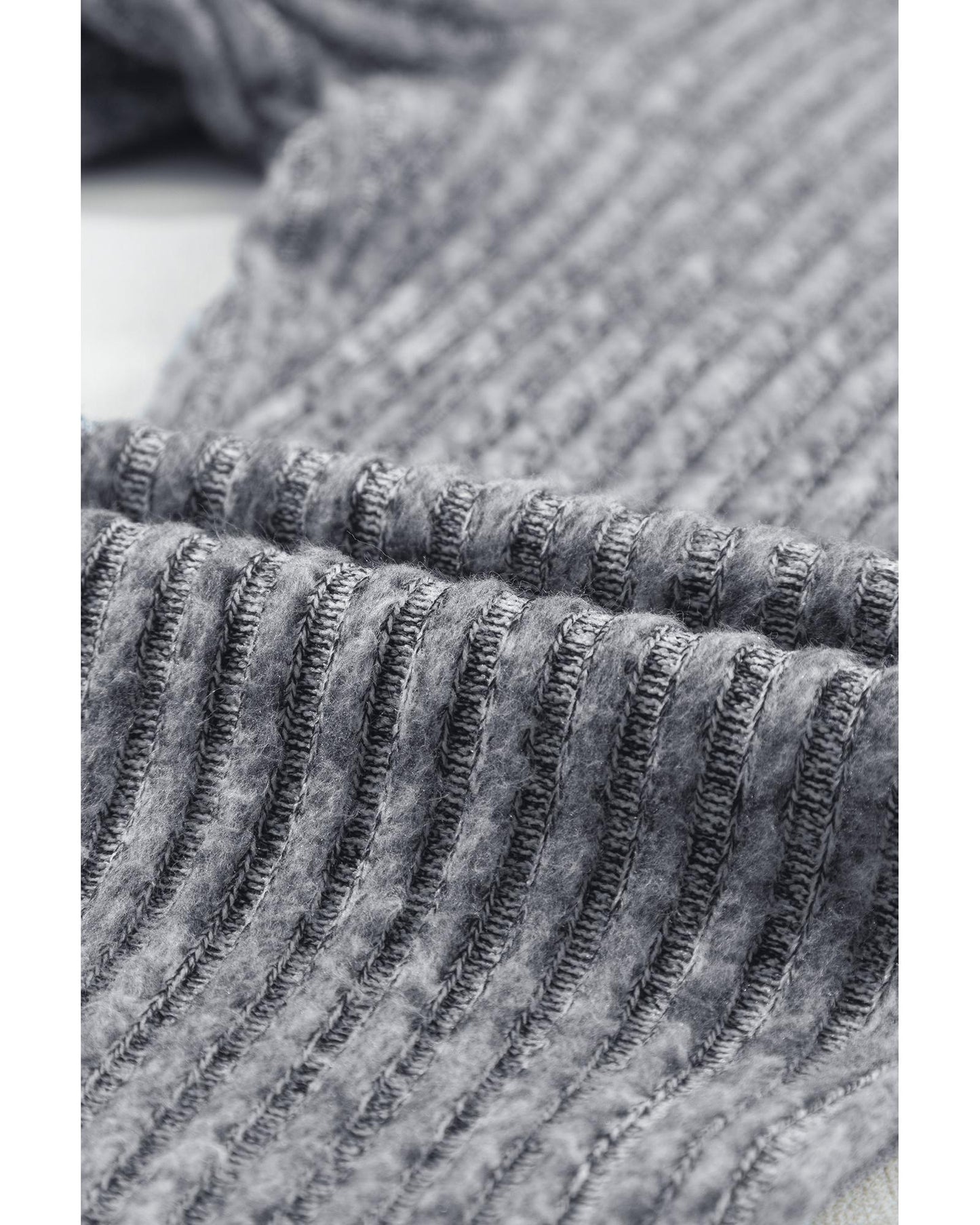 Gray Wide Waistband Ribbed Textured Knit Leggings - XL