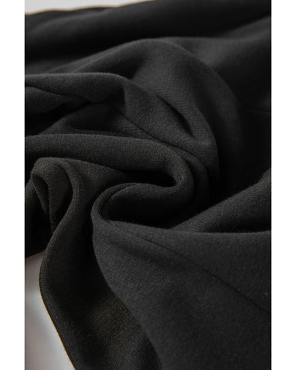 Black Crossed Waist Seamed Leg Thermal Leggings - XL