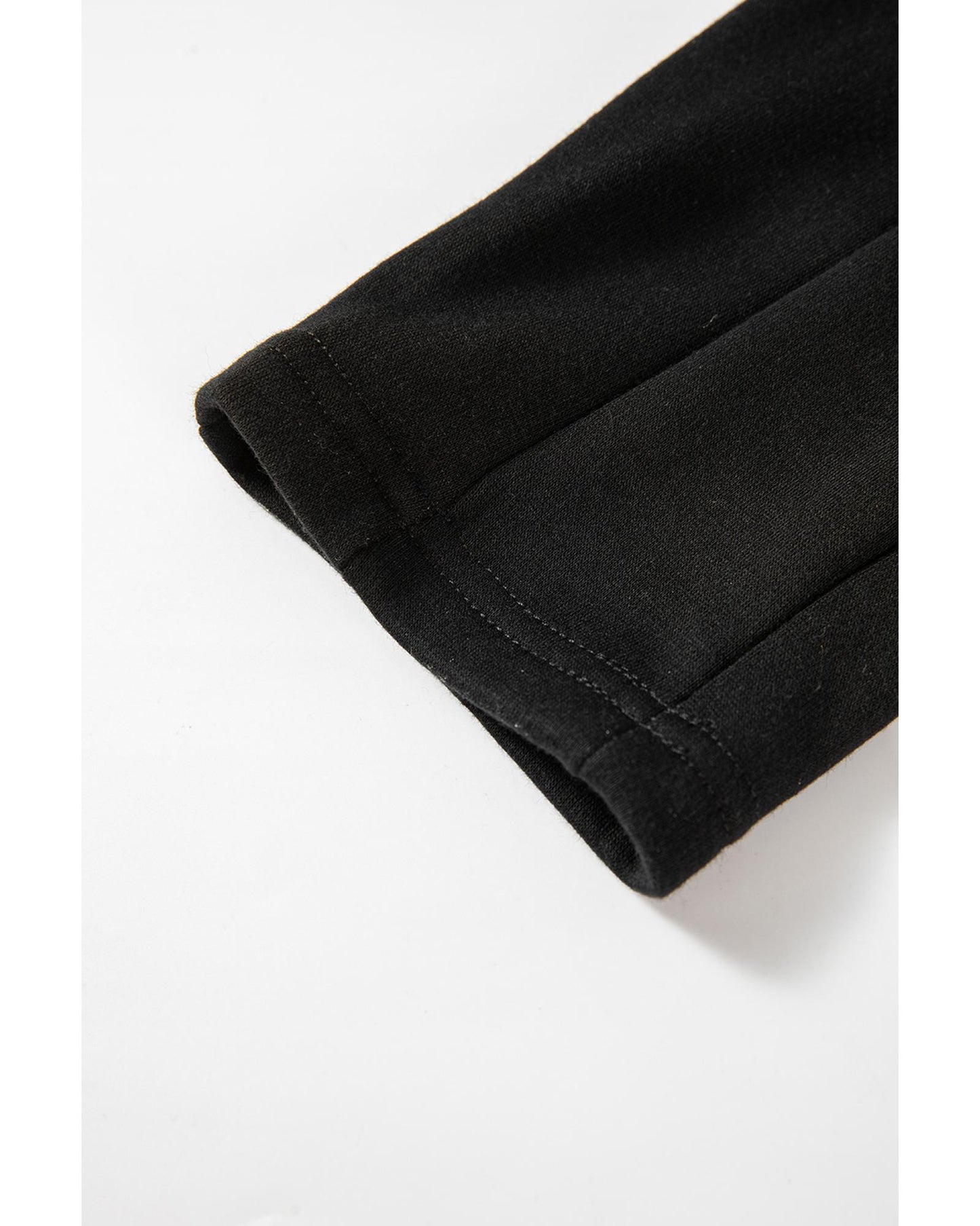 Black Crossed Waist Seamed Leg Thermal Leggings - XL