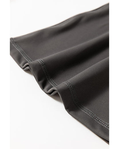 Dark Grey V Shape High Waist Flared Leggings - L