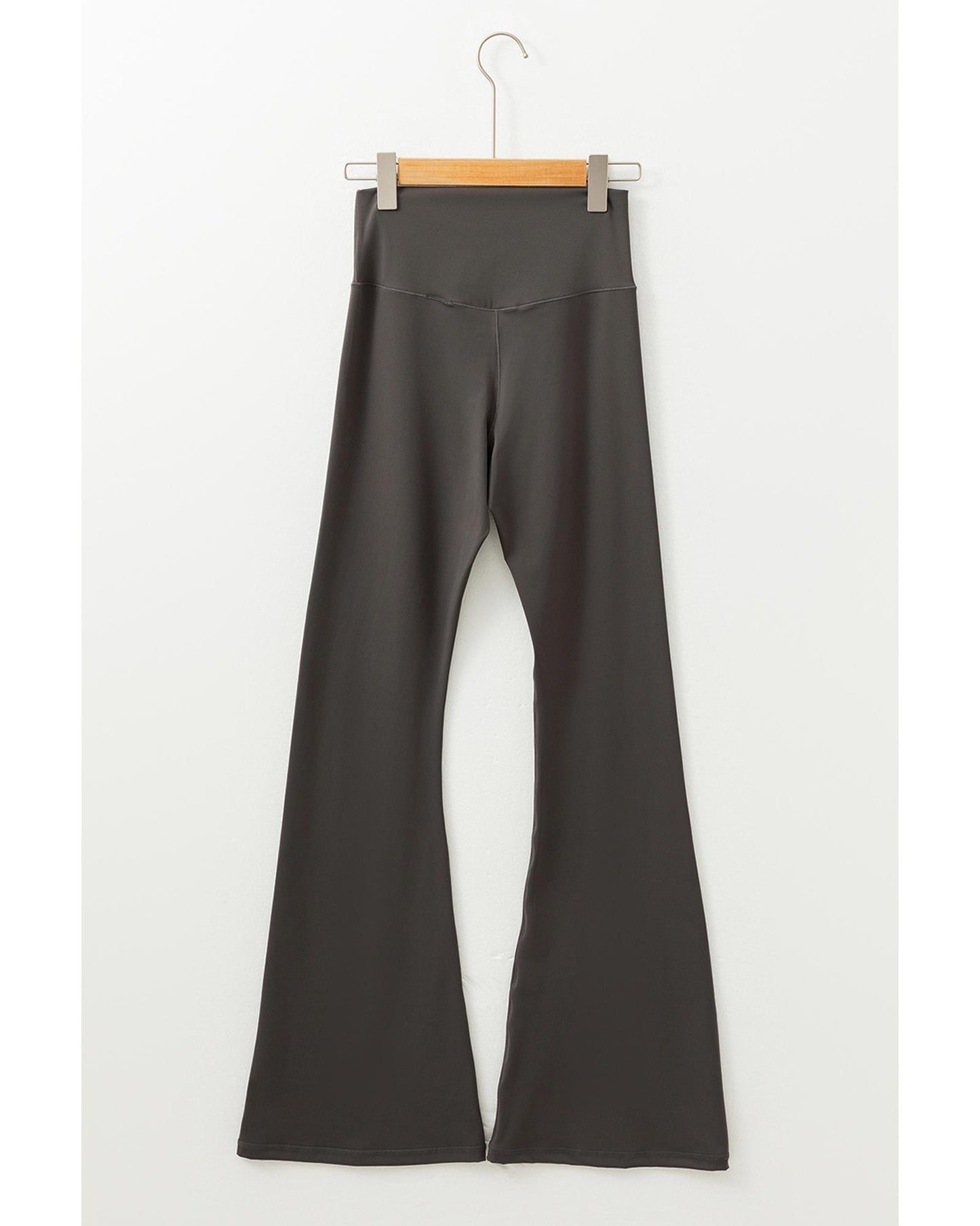 Dark Grey V Shape High Waist Flared Leggings - M