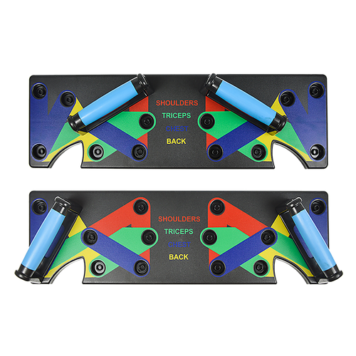 9 in 1 Push Up Board Yoga Bands Fitness Workout Train Gym Exercise Pushup Stand