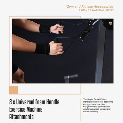 2 x Universal Foam Handle Exercise Machine Attachments