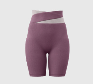XL Purple Color-Block High-Waist Yoga Shorts - Seamless Scrunch Butt Anti-Chafing Workout Shorts