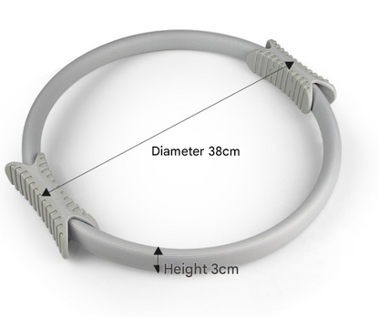 2 PCS Black 38cm Pilates Ring Circle with Comfort Foam Handles for Core & Muscle Toning