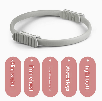 2 PCS Red 38cm Pilates Ring Circle with Comfort Foam Handles for Core & Muscle Toning