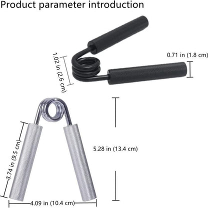 2 pcs Aluminum color Heavy Duty Metal Hand Grip Strengthener - Hand Training Equipment for Rehabilitation & Fitness with Adjustable Resistance 250LB
