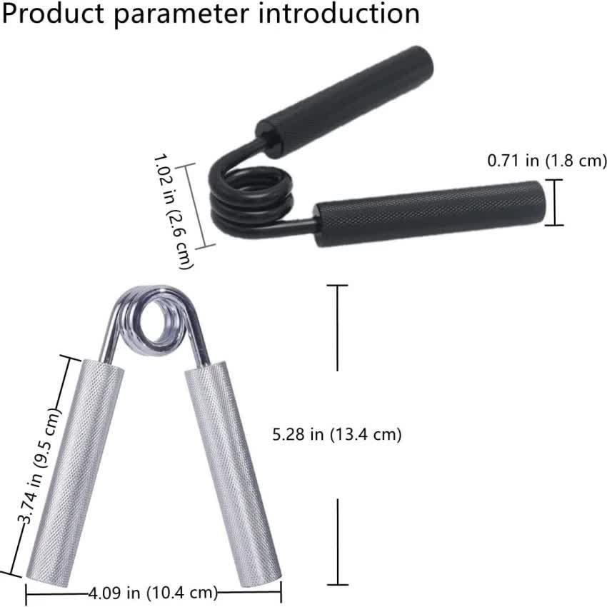 2 pcs Black Heavy Duty Metal Hand Grip Strengthener - Hand Training Equipment for Rehabilitation & Fitness with Adjustable Resistance 100LB