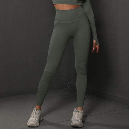 Size M Dark Grey Seamless High-Waisted Yoga Pants for Women - Lift Workout Leggings for Running, Gym, and Fitness