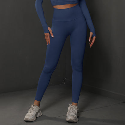 Size S Navy Blue Seamless High-Waisted Yoga Pants for Women - Lift Workout Leggings for Running, Gym, and Fitness