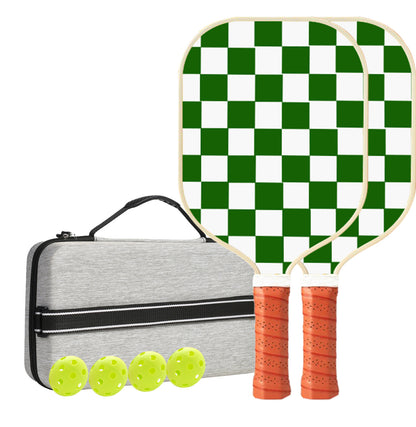 Set 5 White And Green T700 Carbon Fiber Pickleball Paddle Set - 2 Paddles, 4 Balls, and Portable Carry Bag for Adults and Students