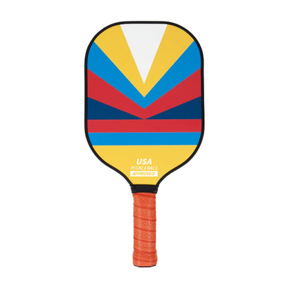 Style 2 Colorful Geometric Patterns Fiberglass Pickleball Paddle - Lightweight 220g with Anti-Slip TPU Grip for Outdoor Sports