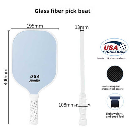 Orange Fiberglass Pickleball Paddle Set - 2 Minimalist Paddles, 4 Balls, and Carry Bag for Outdoor Play