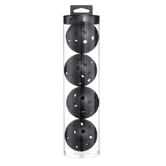 2 Tubes Black Outdoor Pickleball Balls 4-Pack - Durable 40-Hole Design with Carry Tube(8 balls in total)