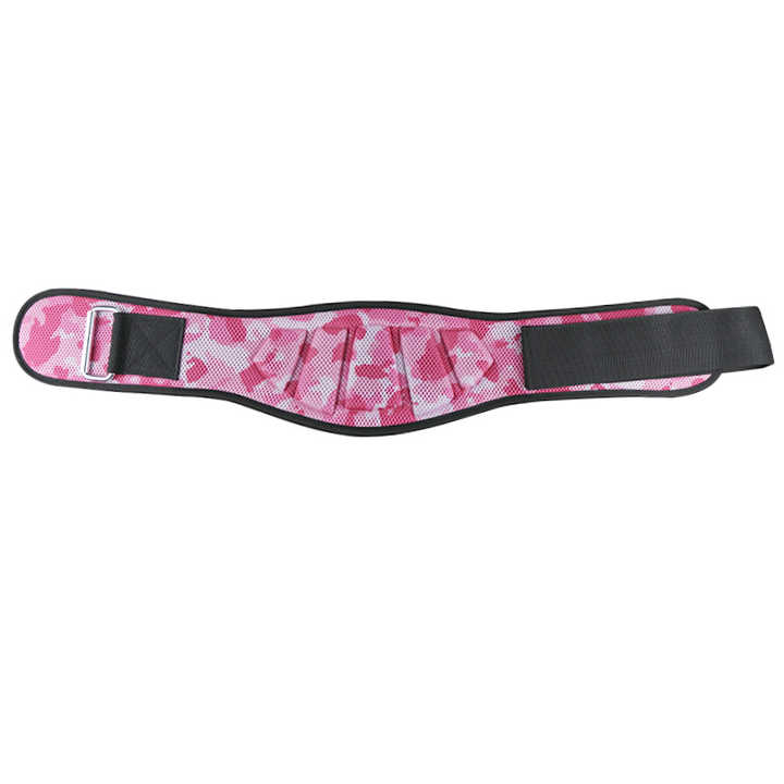 Size S Pink Camouflage Camo Weightlifting Belt - EVA Nylon Gym Belt for Squats, Deadlifts & Lumbar Support