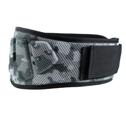 Size S Grey Camouflage Camo Weightlifting Belt - EVA Nylon Gym Belt for Squats, Deadlifts & Lumbar Support