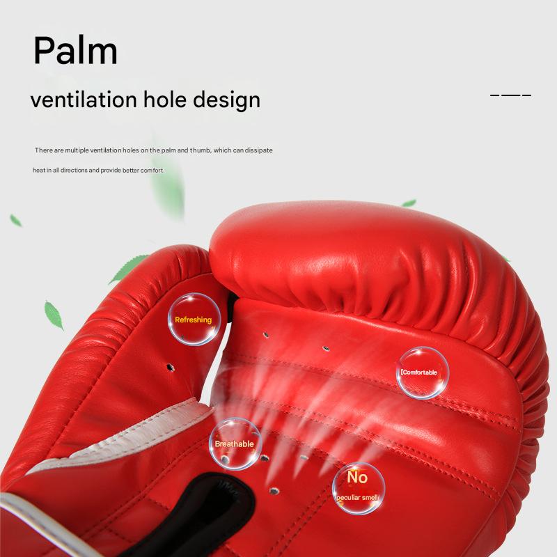 Black And Silver Durable 10oz PU Leather Boxing Gloves - Padded & Ventilated for Training