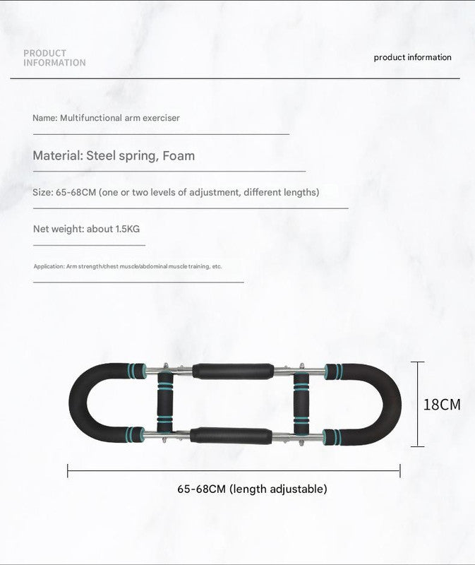 Blue Black Adjustable U-Shaped Arm Exerciser - For Home Fitness Strength Training (30kg)