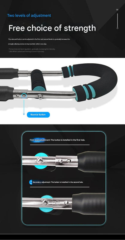 Blue Black Adjustable U-Shaped Arm Exerciser - For Home Fitness Strength Training (40kg)