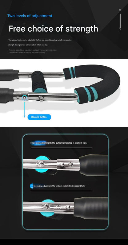 Blue Black Adjustable U-Shaped Arm Exerciser - For Home Fitness Strength Training (40kg)