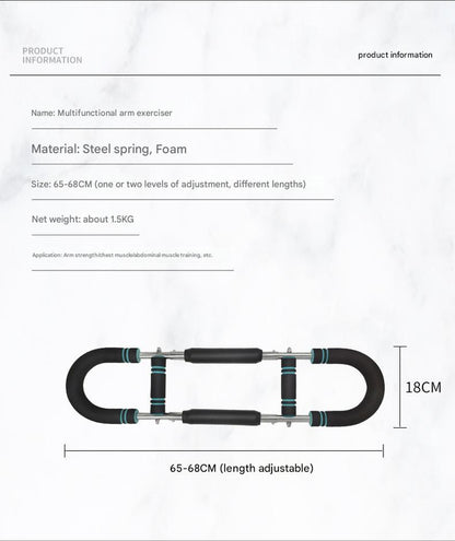 Blue Black Adjustable U-Shaped Arm Exerciser - For Home Fitness Strength Training (40kg)