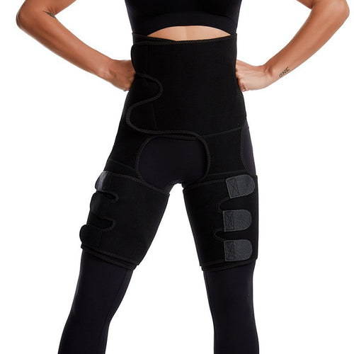 Black Women's 3-in-1 Body Shaper: Waist Cincher, Thigh Slimmer, Glute Lifter - Workout Gear (Size : S/M)