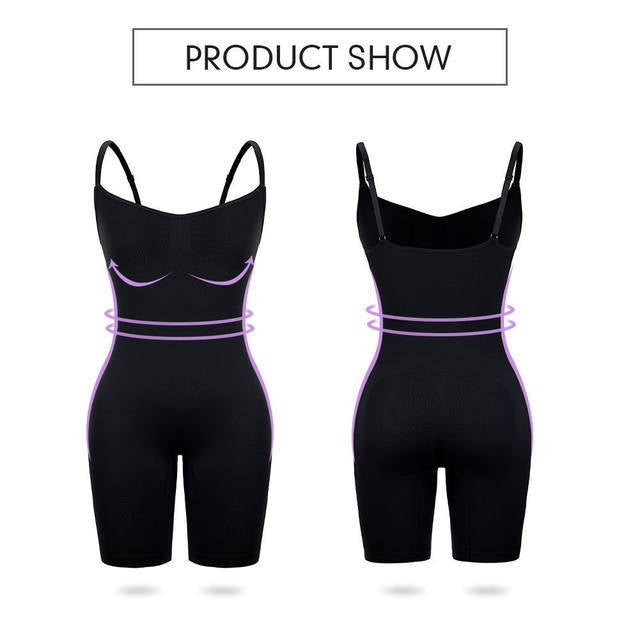 Size S Black Seamless Full Body Shaper for Women - Tummy Control, Butt Lifter & Thigh Slimmer Bodysuit