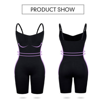 Size XXL Black Seamless Full Body Shaper for Women - Tummy Control, Butt Lifter & Thigh Slimmer Bodysuit