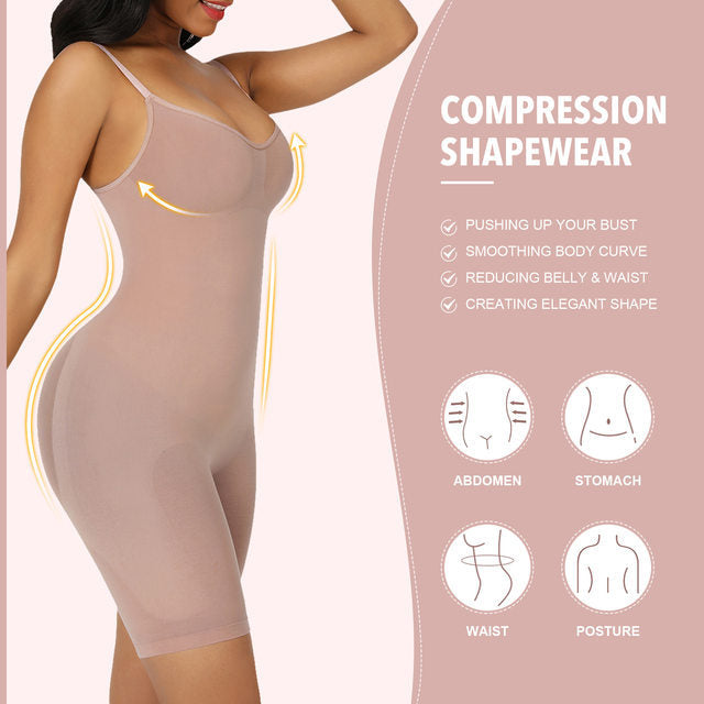 Size XXL Black Seamless Full Body Shaper for Women - Tummy Control, Butt Lifter & Thigh Slimmer Bodysuit