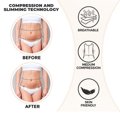 2XL Skin Color Women's Seamless Body-Shaping Onesie with Zipper - Abdomen Slimming and Hip Lifting