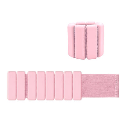 Pink Premium Adjustable Silicone Wrist & Ankle Weights (1lb Each, 2lb Pair) - Waterproof & Sweatproof for Enhanced Yoga, Running & Fitness Workouts