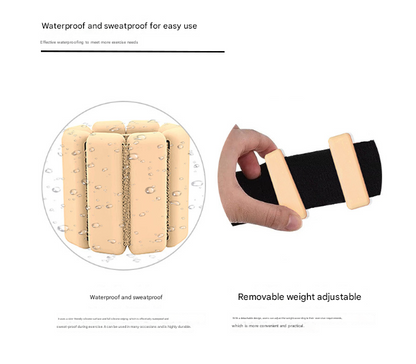 Khaki Premium Adjustable Silicone Wrist & Ankle Weights (1lb Each, 2lb Pair) - Waterproof & Sweatproof for Enhanced Yoga, Running & Fitness Workouts