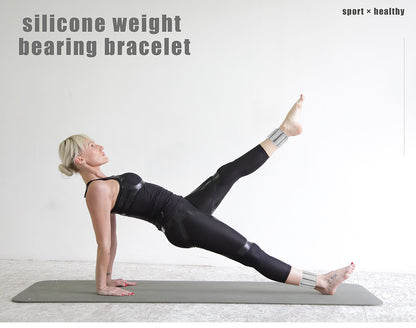 Light Orange Premium Adjustable Silicone Wrist & Ankle Weights (1lb Each, 2lb Pair) - Waterproof & Sweatproof for Enhanced Yoga, Running & Fitness Workouts