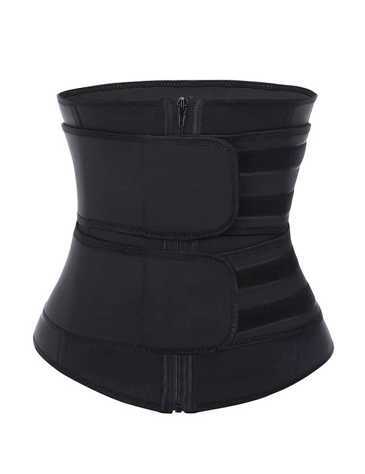 Size XL Black Womens Sweat-Enhancing Waist Trainer Belt - Dual Strap Zipper Tummy Control Cincher for Workout & Postpartum Shaping