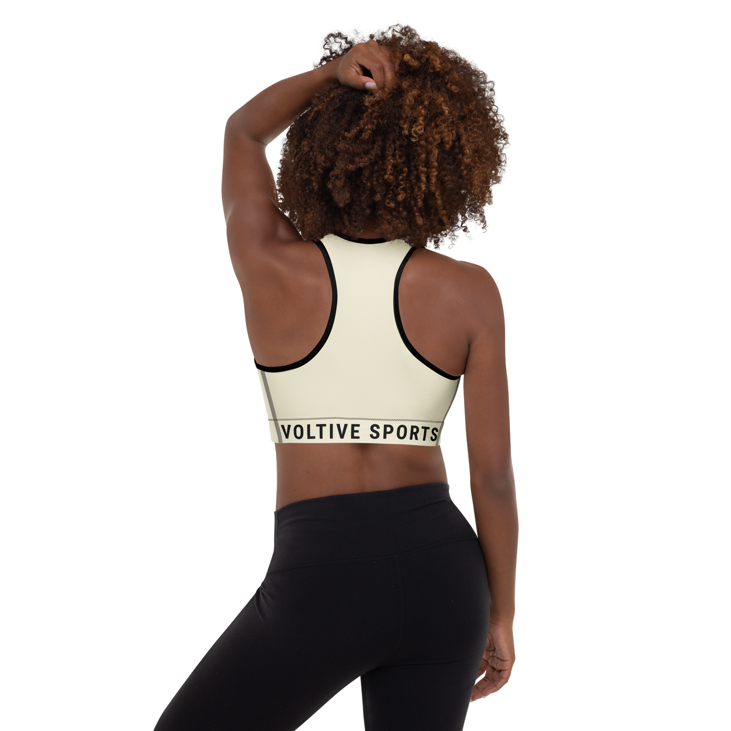 Voltive Sports Padded Performance Bra - Apricot White