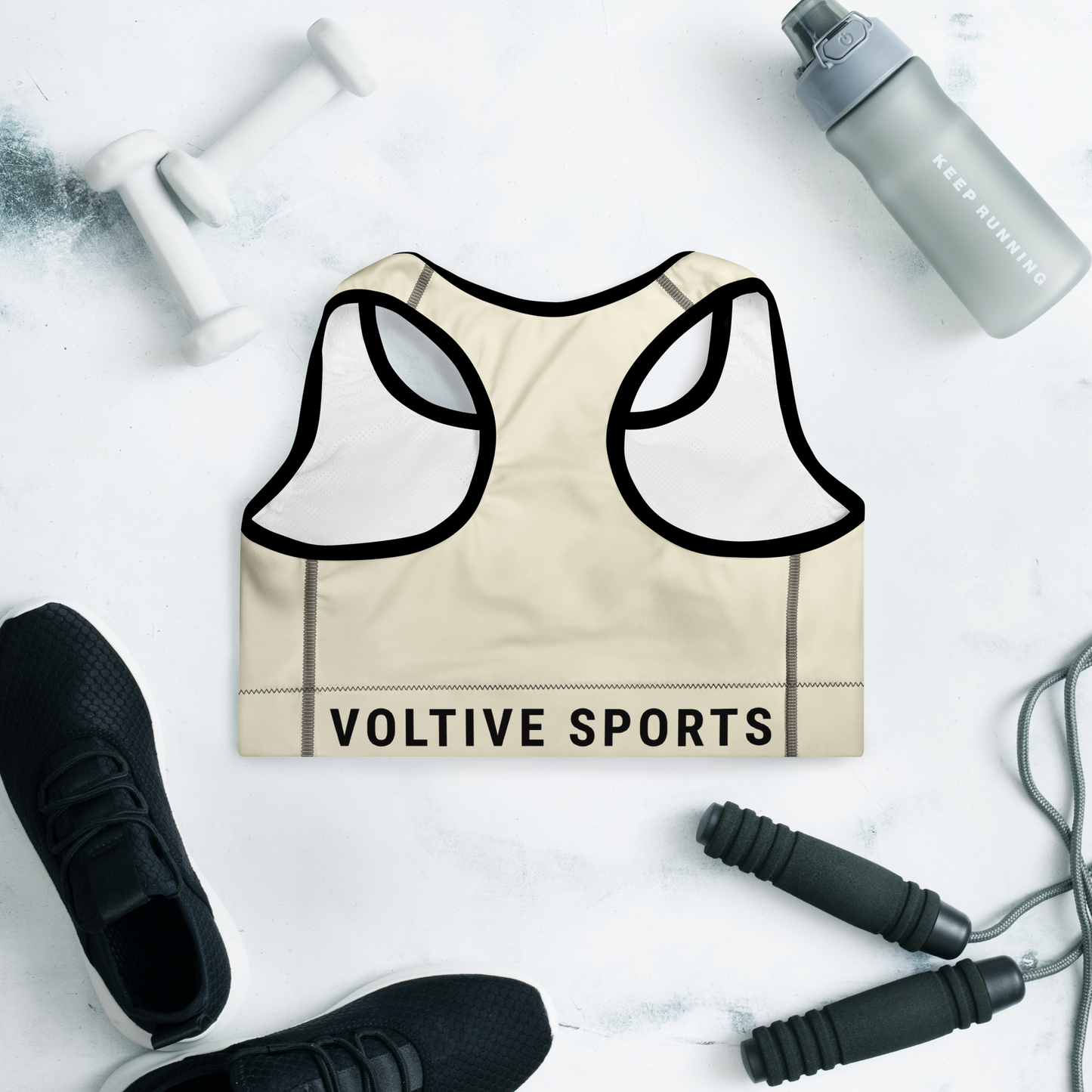 Voltive Sports Padded Performance Bra - Apricot White