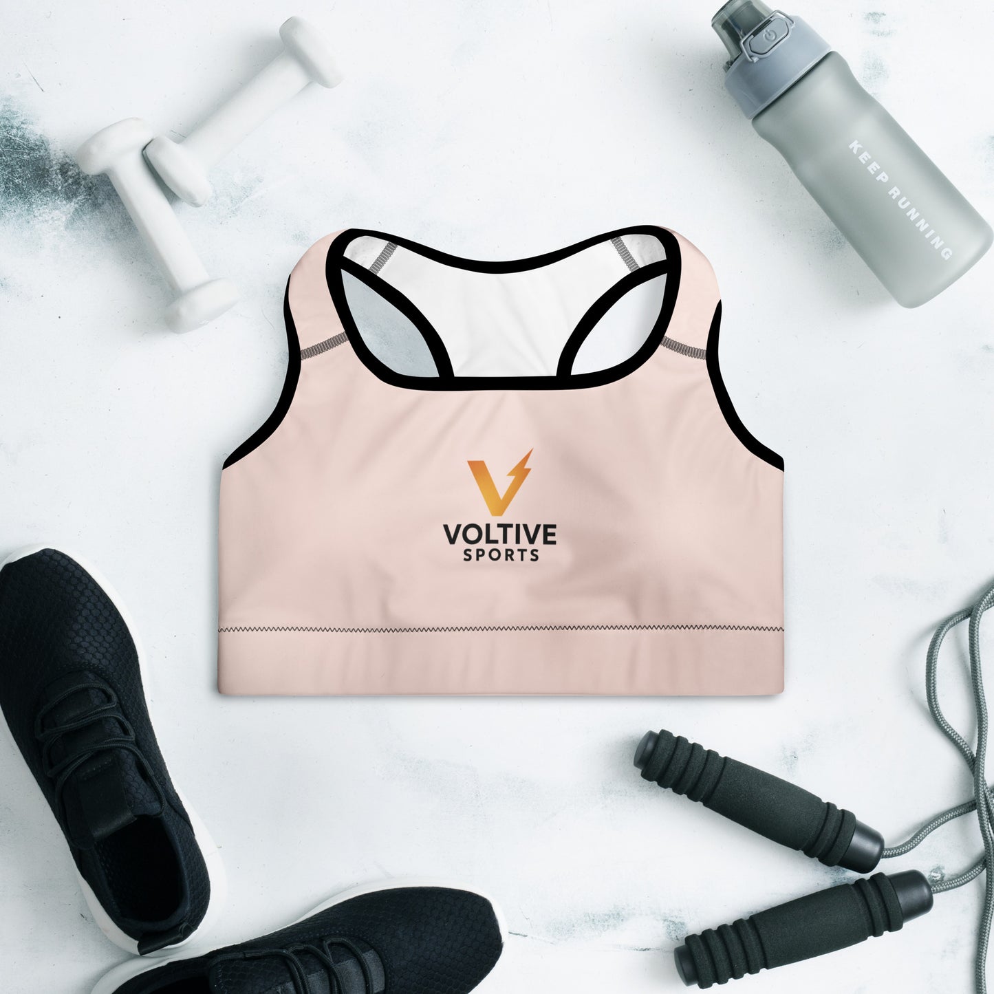 Voltive Sports Padded Performance Bra - Wisp Pink
