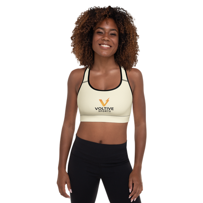 Voltive Sports Padded Performance Bra - Apricot White