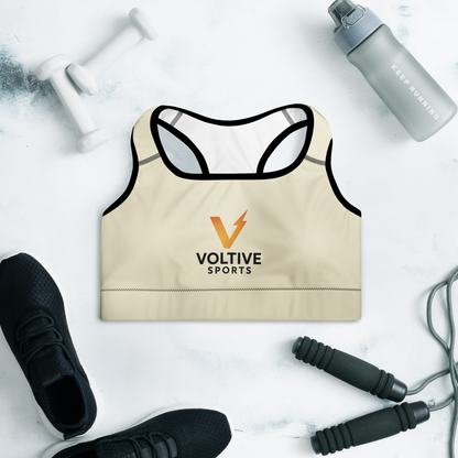 Voltive Sports Padded Performance Bra - Apricot White