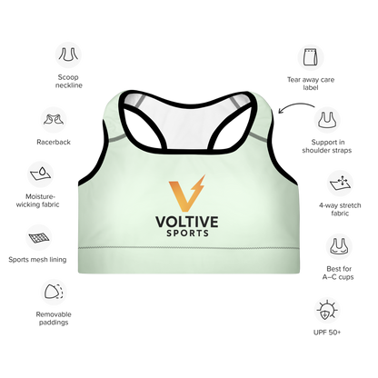 Voltive Sports Padded Performance Bra - Honeydew