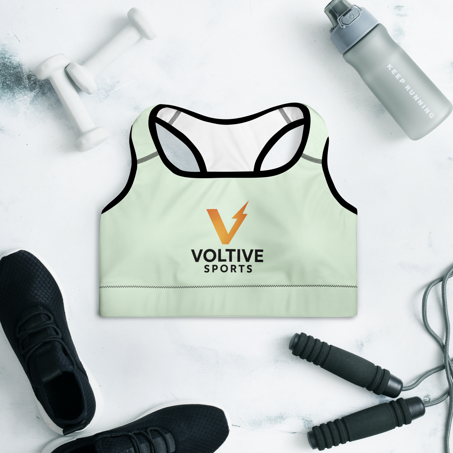 Voltive Sports Padded Performance Bra - Honeydew
