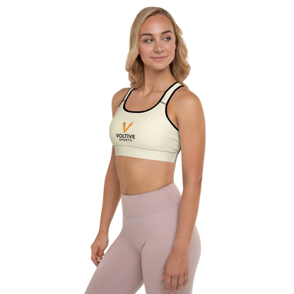 Voltive Sports Padded Performance Bra - Apricot White