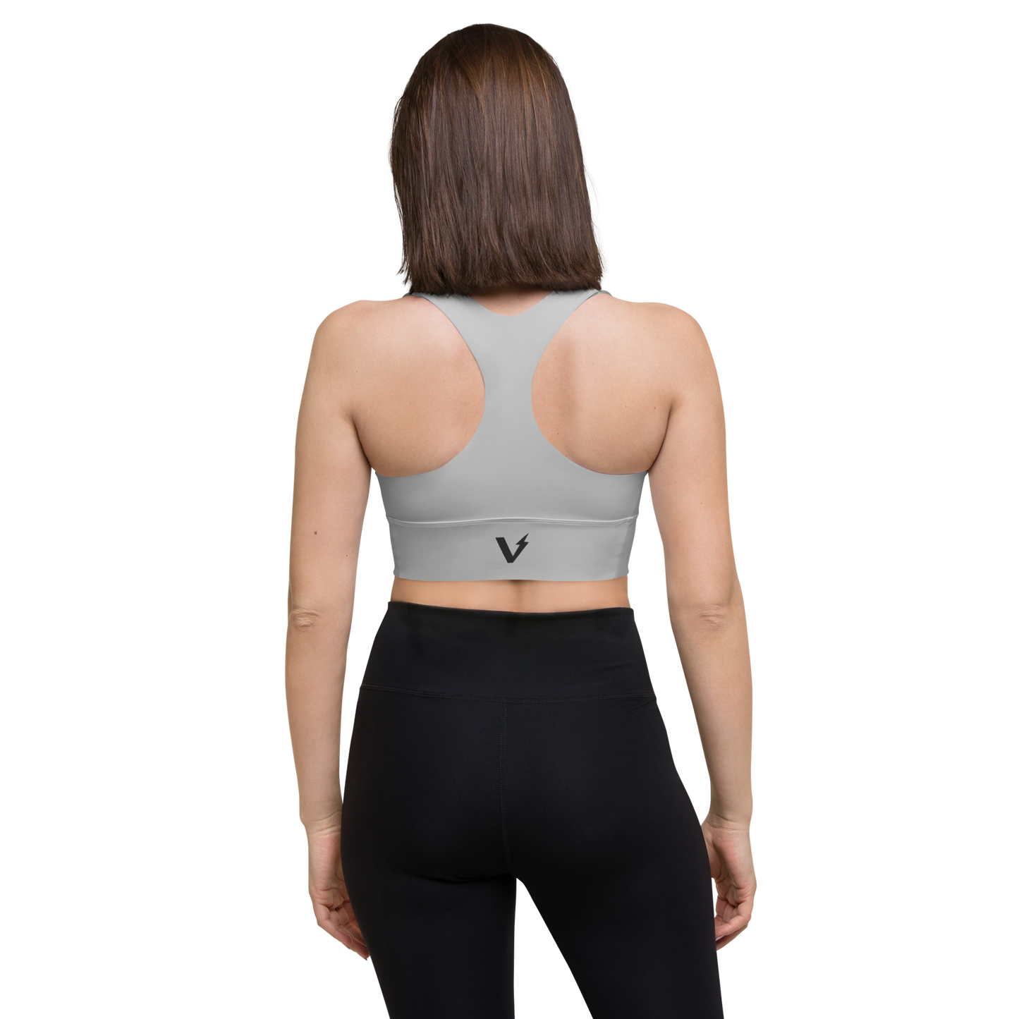 Voltive Recycled Longline Sports Bra - Silver