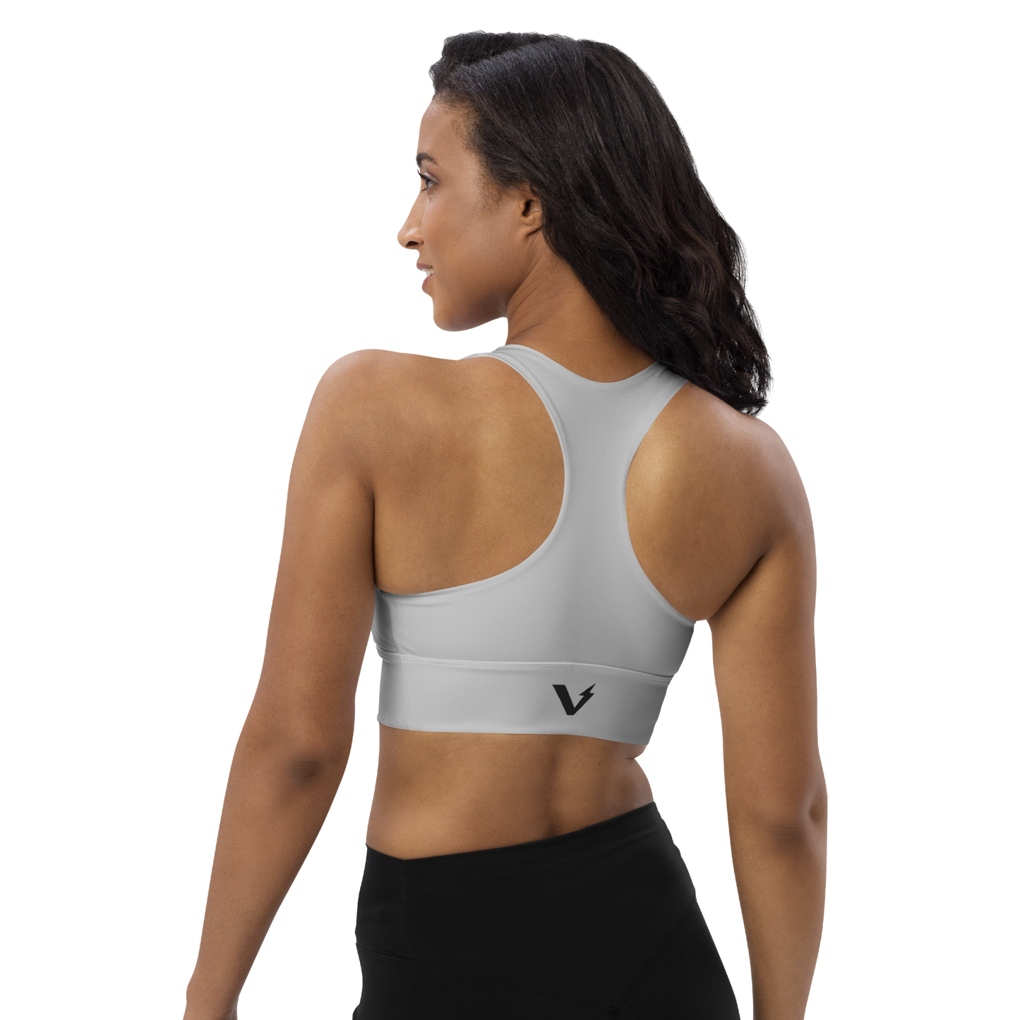 Voltive Recycled Longline Sports Bra - Silver