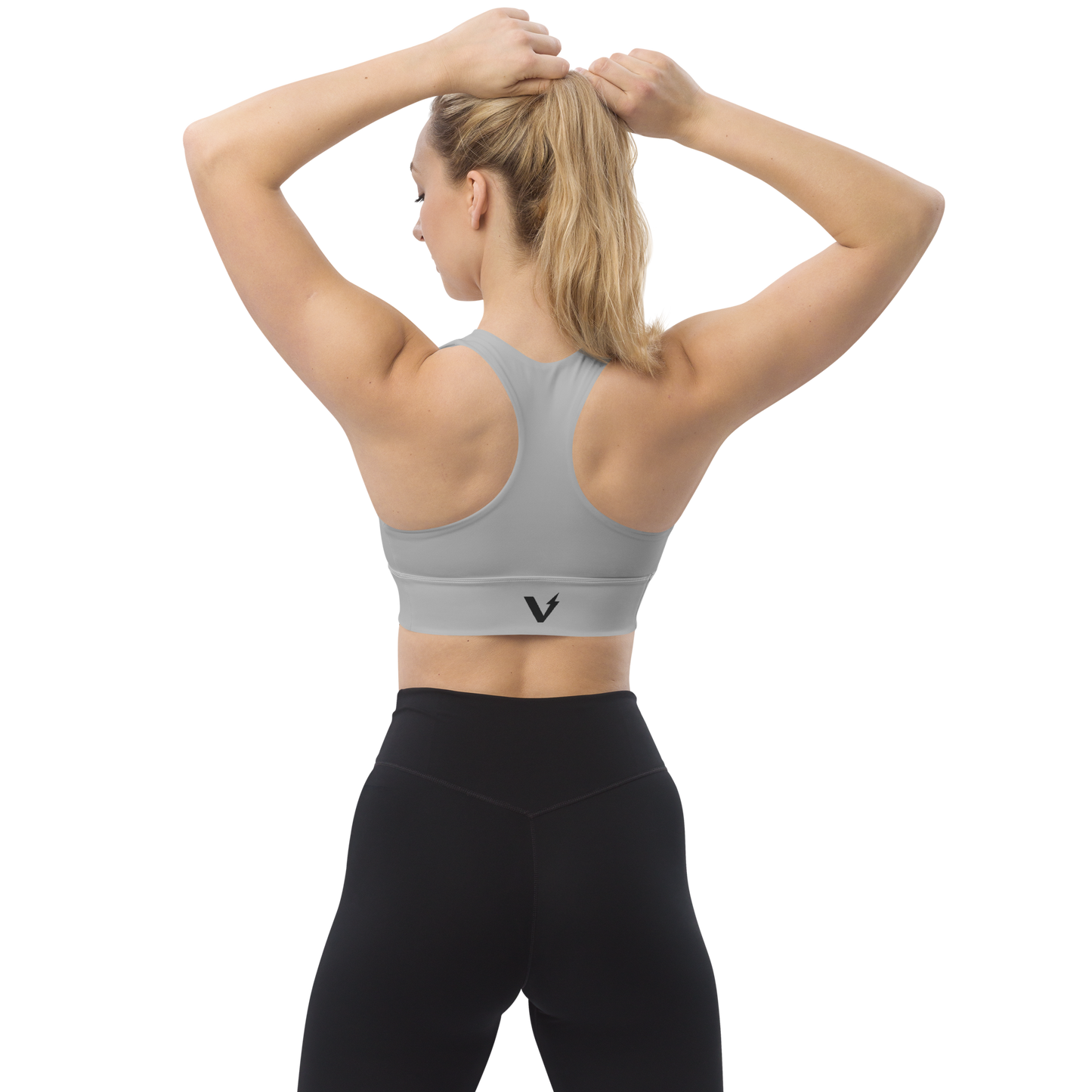 Voltive Recycled Longline Sports Bra - Silver