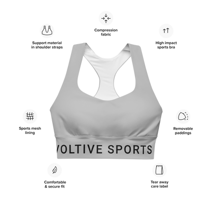 Voltive Recycled Longline Sports Bra - Silver